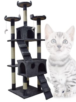 Drapak wysoki 170cm grafitowa Budka dla kota legowisko stojak sizalowy