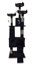 Drapak/Drzewko dla kota Czarny 170cm Domek z Legowiskiem i słupkami z sizalu